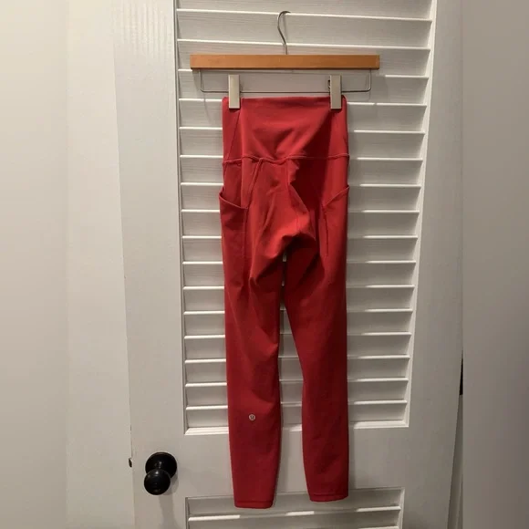 LULULEMON Wunder Train High-Rise Tight with Pockets 25" Vintage Rose Leggings 2 - Picture 6 of 12